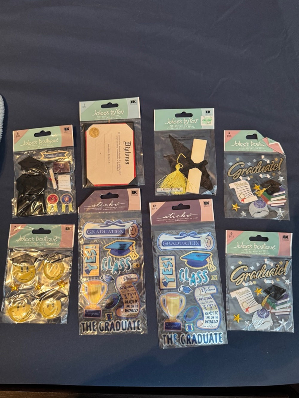 Graduation Party Sticker and Embellishment Pack - Blue & Gold